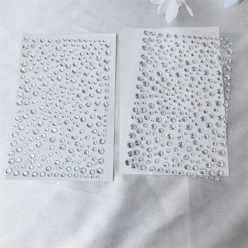 1set 1-2Pcs Transparent Chromatography Gem Stickers Eyes Makeup Jewels Stickers Performance Party Concert Christmas Fake Tattoos