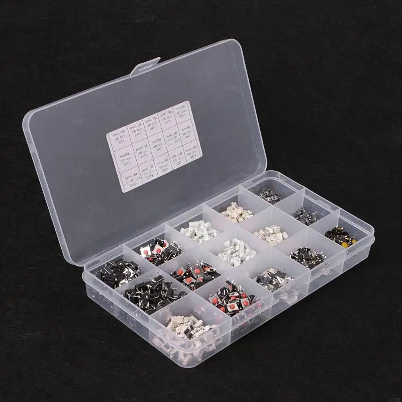 E5BE 750 Pcs 15 Value Push Button Micro Momentary Assortment