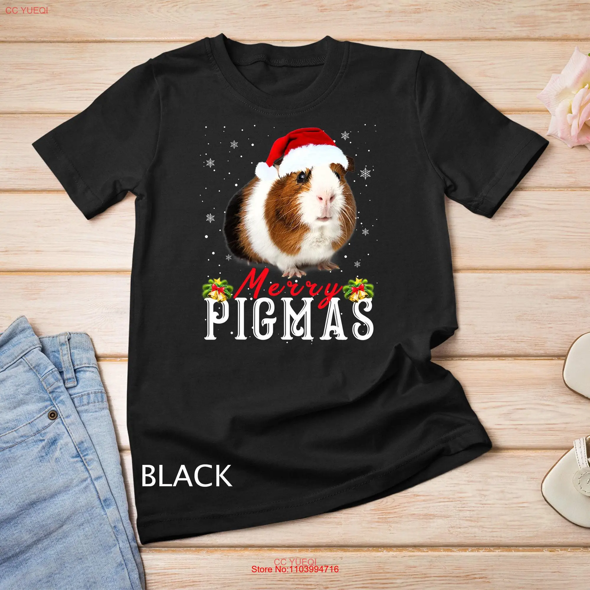 Merry Pigmas Funny Guinea Pig Christmas Santa 2024 T Shirt SweaT long or short sleeves