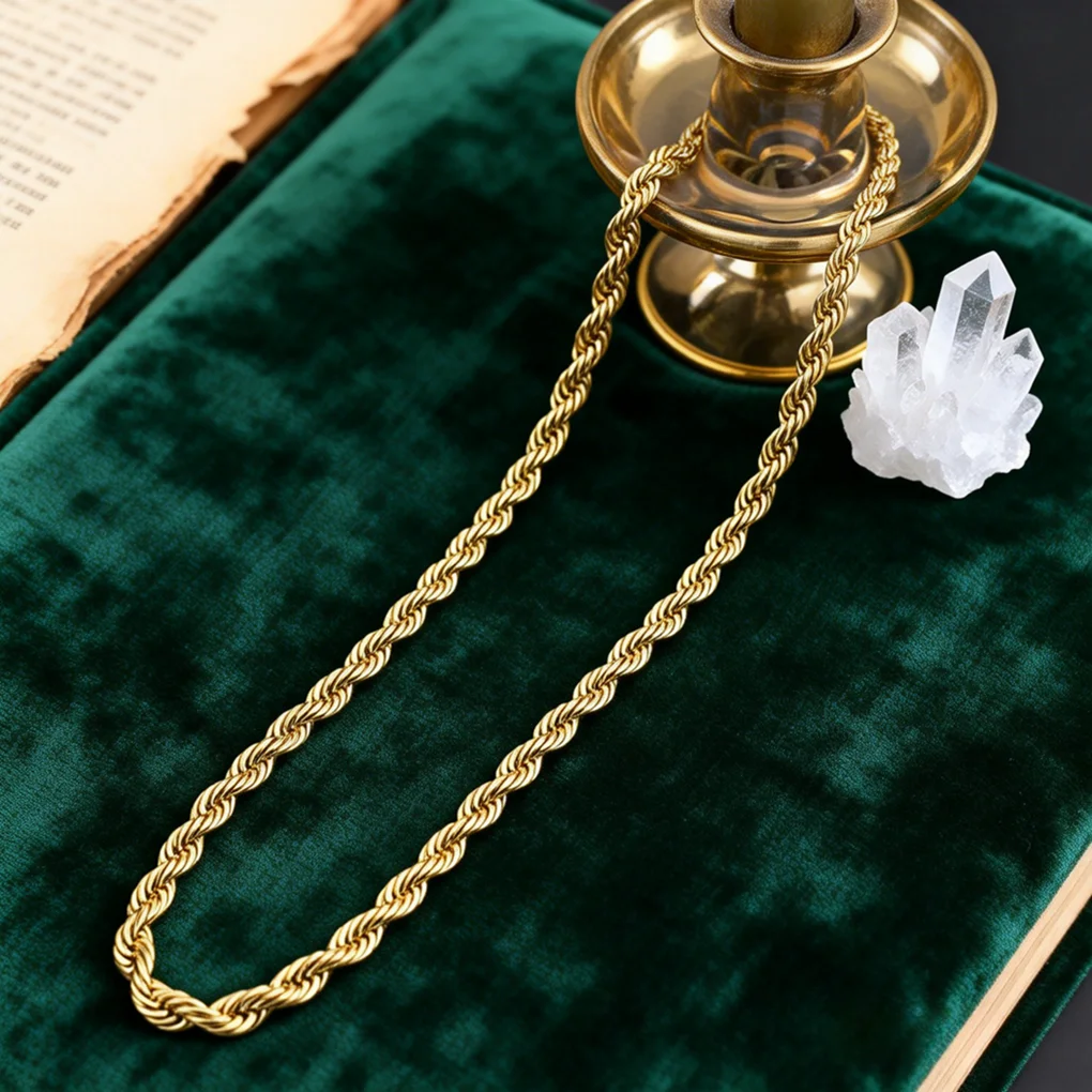 

Модные бижутерия 45-60 см, роскошные 18-каратное золото, 4 мм, веревочная цепочка, ожерелья для женщин и мужчин, свадебный бутик, аксессуары, подарки на вечеринку