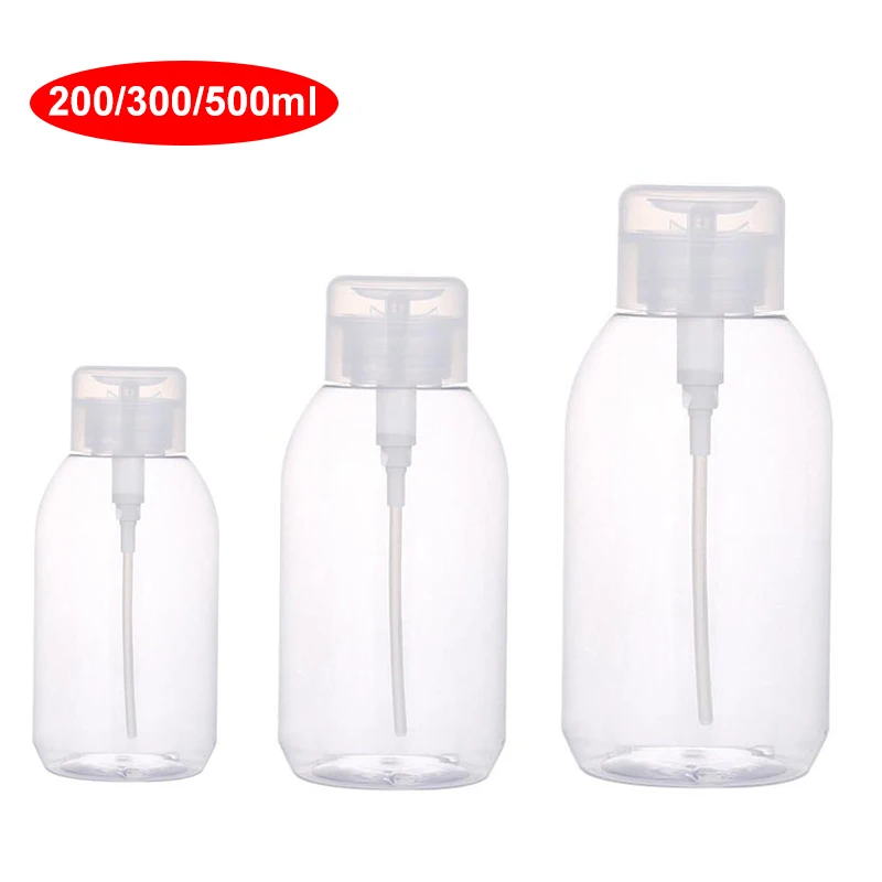 200/300/500 ミリリットル詰め替えボトルプッシュタイプボトリングプッシュダウン空ポンプディスペンサーボトルマニキュアメイク落としボトル