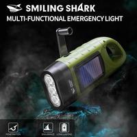 Solar Power LED Flashlight Hand Cranked Generator Solar Flashlight LED Portable Outdoor Mini Flashlight For Camping