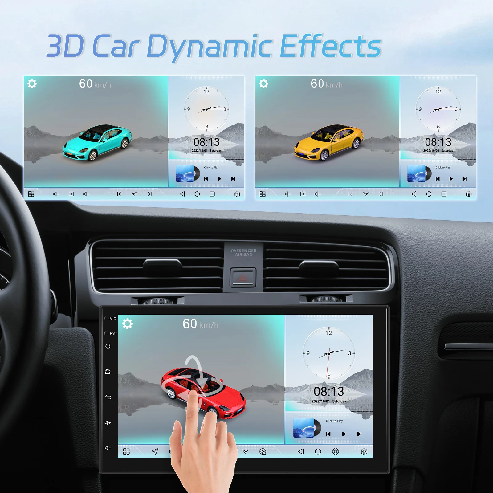 Podofo 2Din 4+64G Android Autoradio Snapdragon 8-Kern Universelles Intelligentes Autosystem Carplay Android Auto GPS WLAN Mirror Link – Detail 13