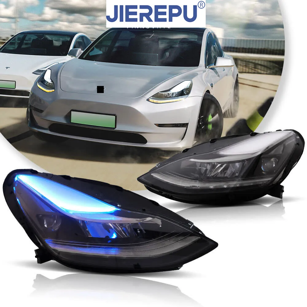 

1Pair Turn Signal For Vland LED Headlights 2017-2022 TESLA MODEL 3&Y Front Lamps With Bule DRL