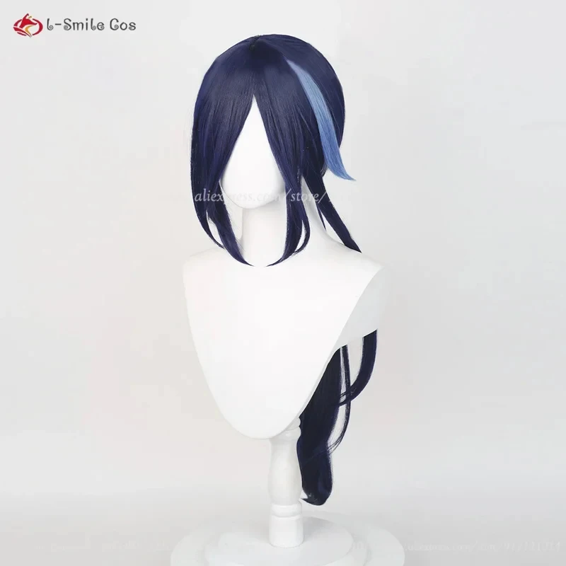 

xiaoxiao Fontaine Clorinde Cosplay Wig 80cm Long Blue Highlight Heat Resistant Synthetic Hair Halloween Party Anime Wigs +