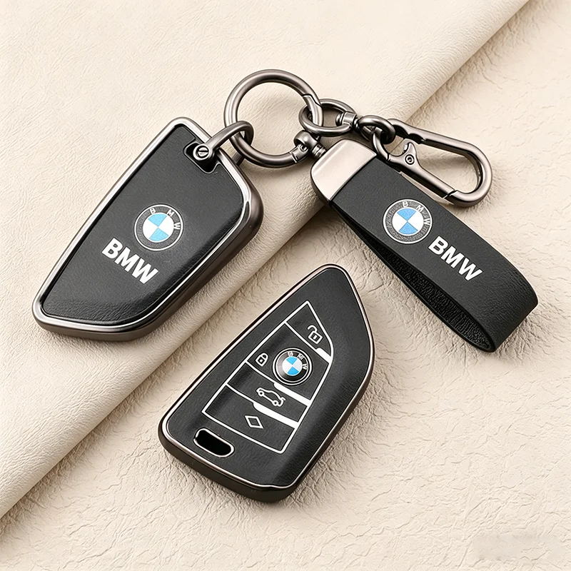 

For BMW 1 3 5 7 Series F10 F20 F32 F34 F21 F30 F31 G30 G20 X1 X3 G01 X4 G02 X5 Car Sticker Zinc Alloy Leather Car Key Case