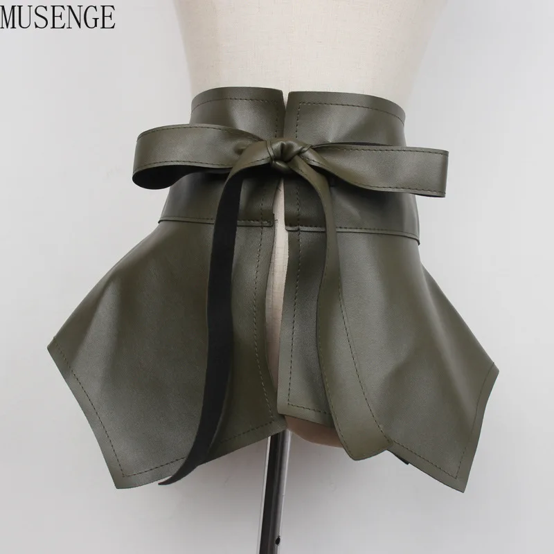 ผู้หญิงกว้าง Peplum เข็มขัดเอวหญิง Luxury Designer เสื้อรัดตัวเข็มขัดผู้หญิงตกแต่งเข็มขัดผู้หญิงสําหรับชุดหนัง Faux
