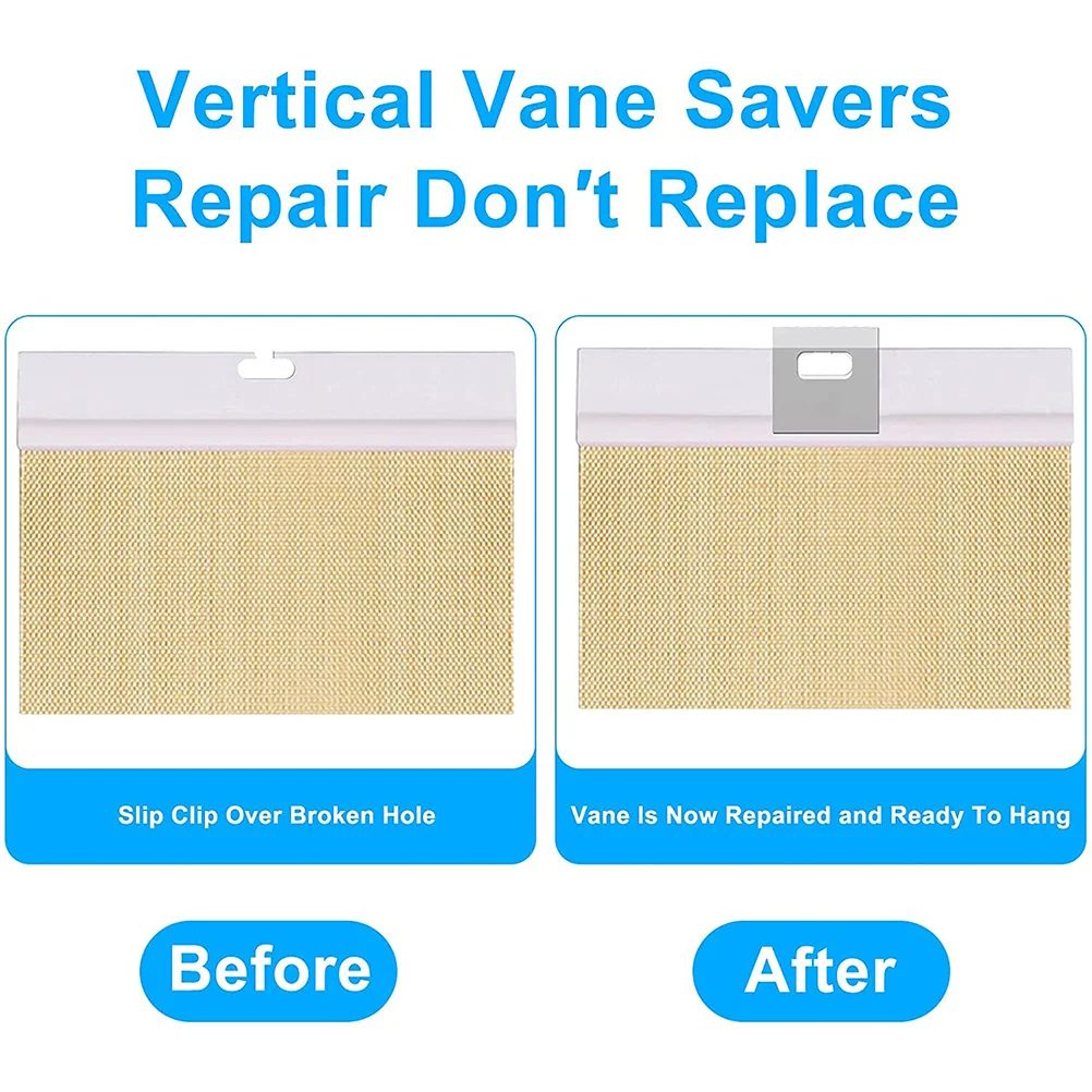 

24Pcs Blind Repair Clip PVC Vertical Blinds Replacement Tab Self-Adhesive Vane Saver for Curtain Panel Fastening Strong Hold