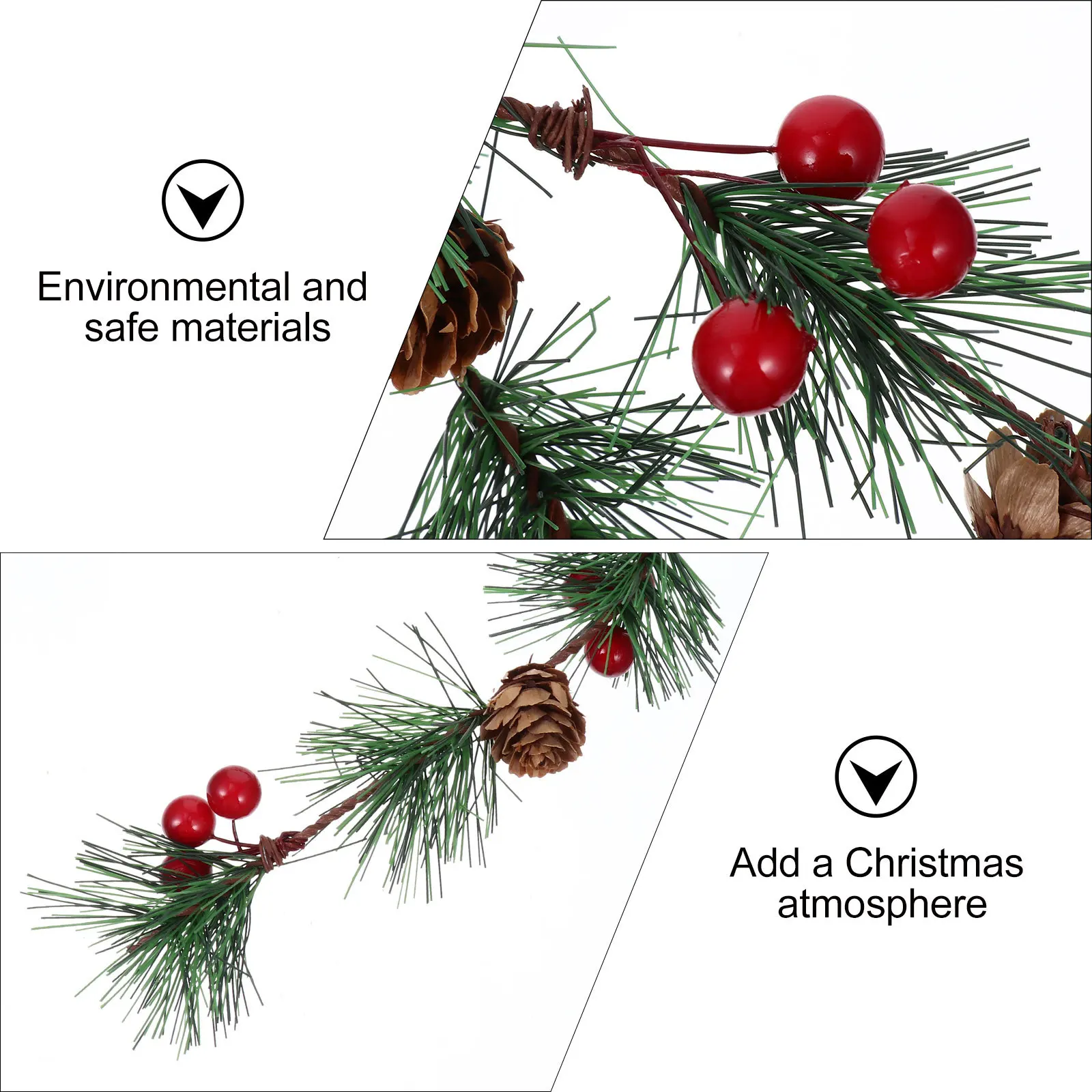 

120Cm Artificial Pine Branch Garland Christmas Holiday Decor Indoor Outdoor Natural Fake Rattan Vine For Wedding Party