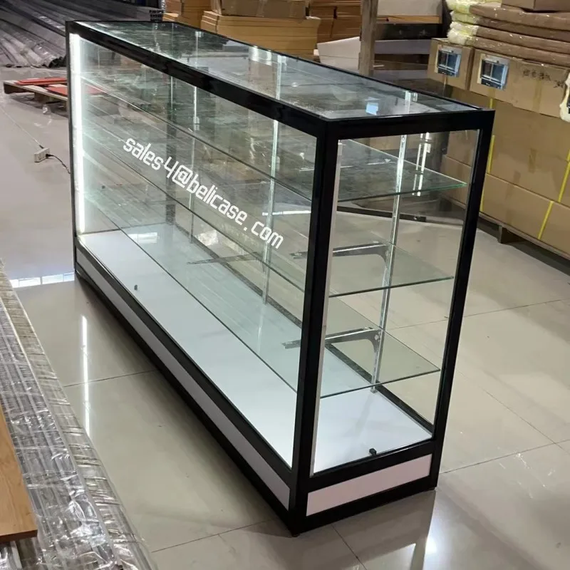 customized.Popular Shop Furniture Design Lockable Smoke Store Display Smoke Shop Glass Showcase Display Counter