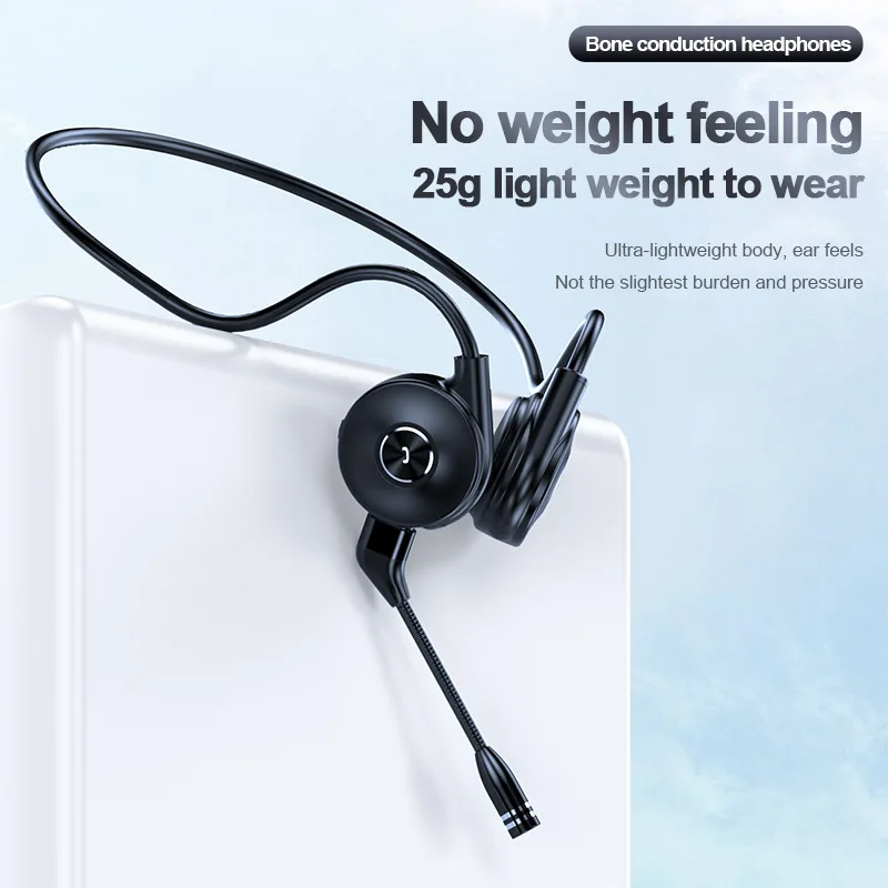 

Bone Conduction Bluetooth Earphone Open Type Non In Ear Detachable Microphone IP56 Waterproof Sports Earphones Phone Call