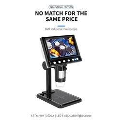 Digital Microscope Microscope Plastic 4.3 Inch 1000X 960P Video Microscope For Adults Welding With 8 LED