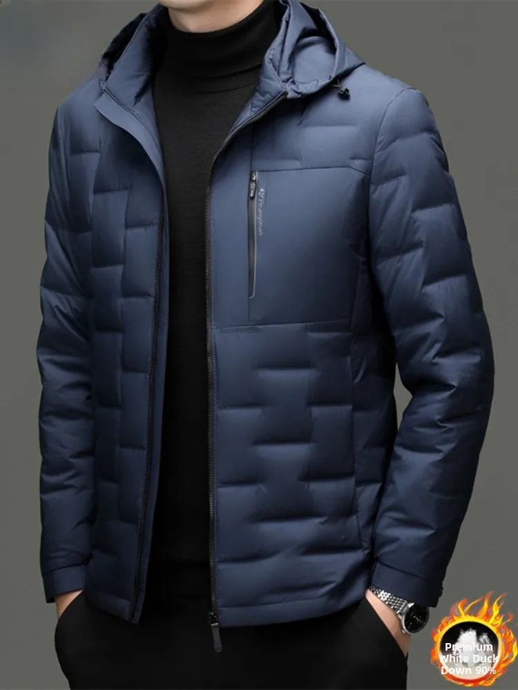 

Мужская легкая пуховая куртка Pierre Cardin: повседневная, со съемным капюшоном, теплая верхняя одежда, модный городской стиль, водонепроницаемая, ветрозащитная