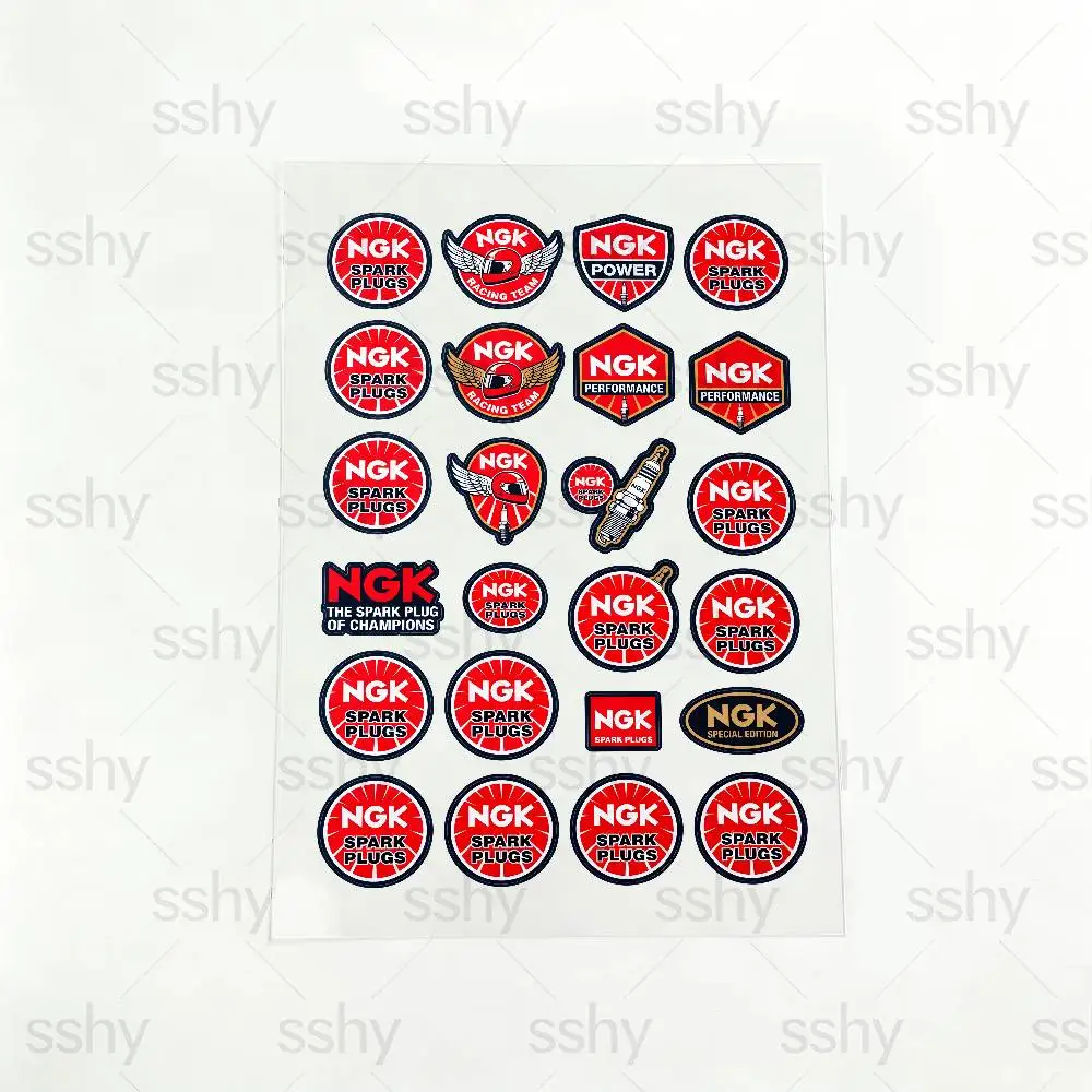 

For NGK Motorcycle Reflective Stickers Waterproof Decals for Helmet Scooter Fuel Tank Toolbox Racing