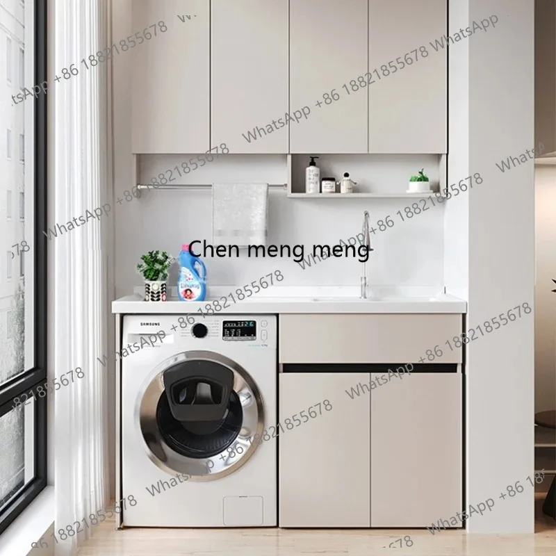 Honeycomb Aluminum Laundry Cabinet Companion with Washboard Washbasin Sink Living Room Cabinets Balcony Furniture