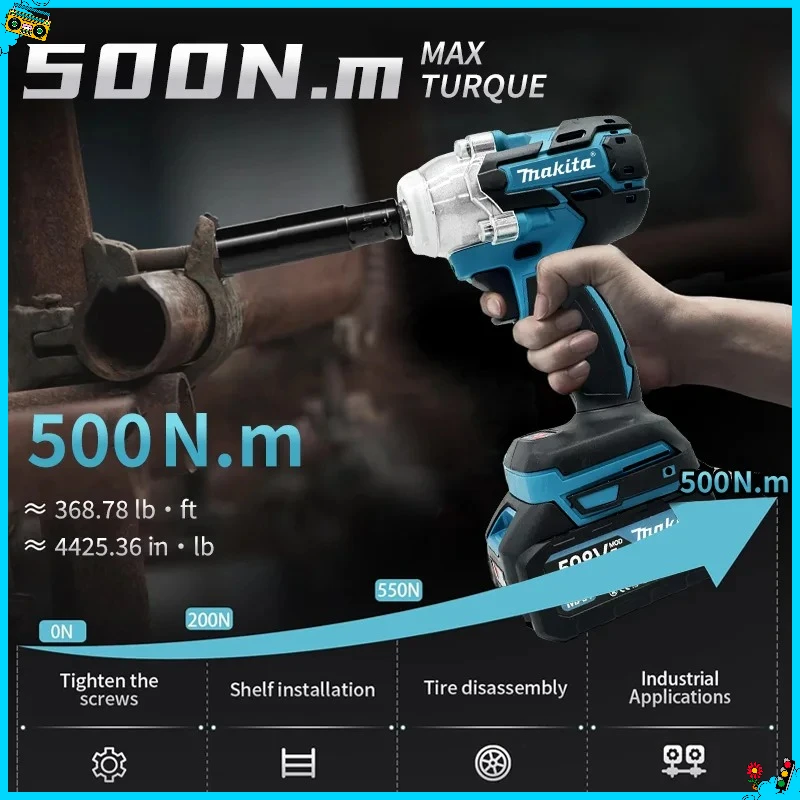 DTW600 Makita para destornillador de batería de 18V, destornillador eléctrico sin escobillas, taladro recargable para batería Makita