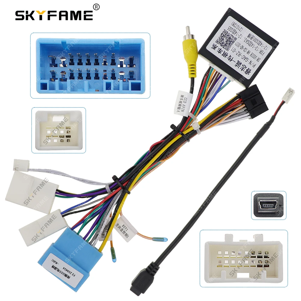 

SKYFAME 16Pin Car Wiring Harness Adapter With Canbus Box Decoder For GAC Trumpchi GA3 GA5 Android Radio Power Cable