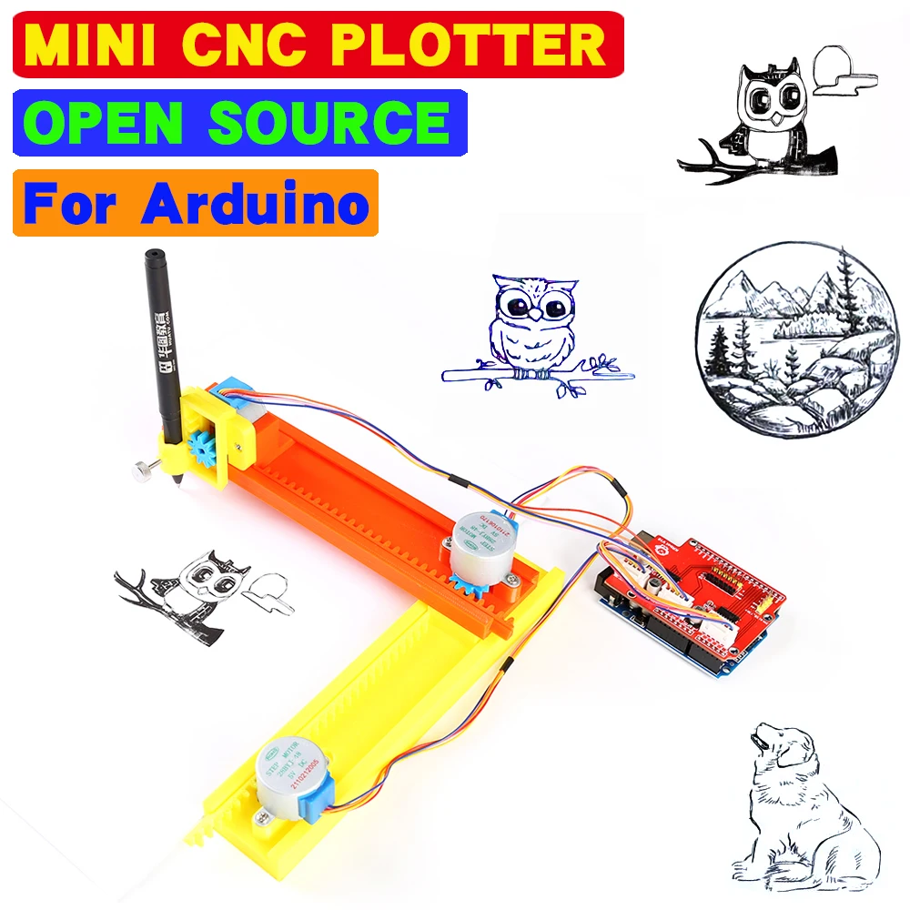 Grbl Mini CNC Plotter Open Source Machine Drawbot Pen Drawing Robot Machine Lettering Corexy XY Plotter CNC Intelligent