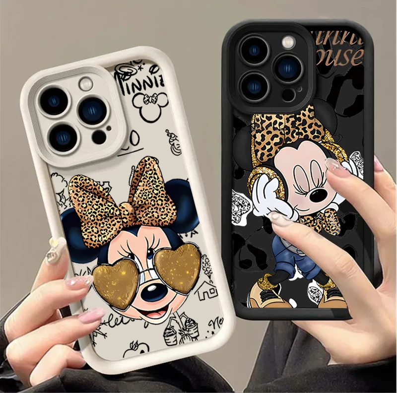 Cool Leopard MinnieS Phone Case For Samsung Galaxy A27 A57 A17 A07 A06 A26 A16 A06 A35 A55 A25 A05s A15 A54 A34 A36 4G 5G Cover