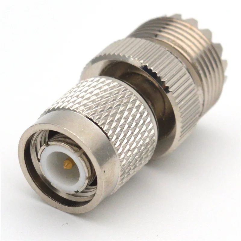 Enchufe macho TNC a adaptador hembra UHF SO-239, convertidor de conector RF de cobre, 1 unidad