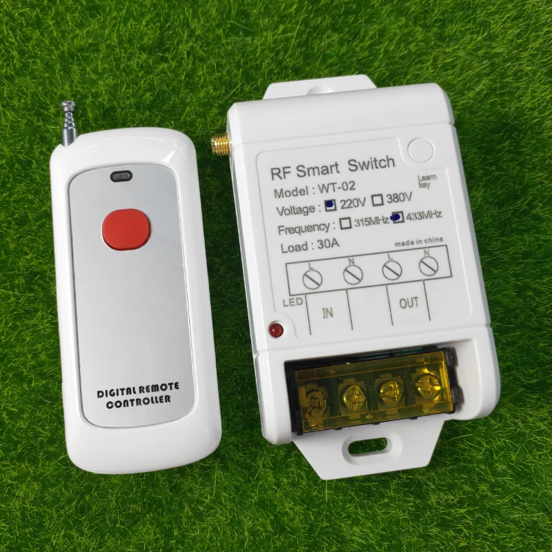 1000m AC 220V 380V 30A Relay Long Distance Remote Control Switch Receiver Transmitter For Water Pump LED Light Garage Door