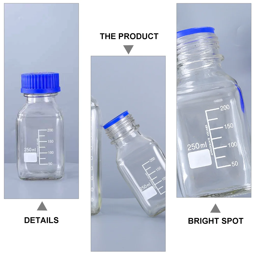 

4 Pcs Science Sample Bottles Empty Glass Clear Laboratory Glassware Transparent Vial with Lid