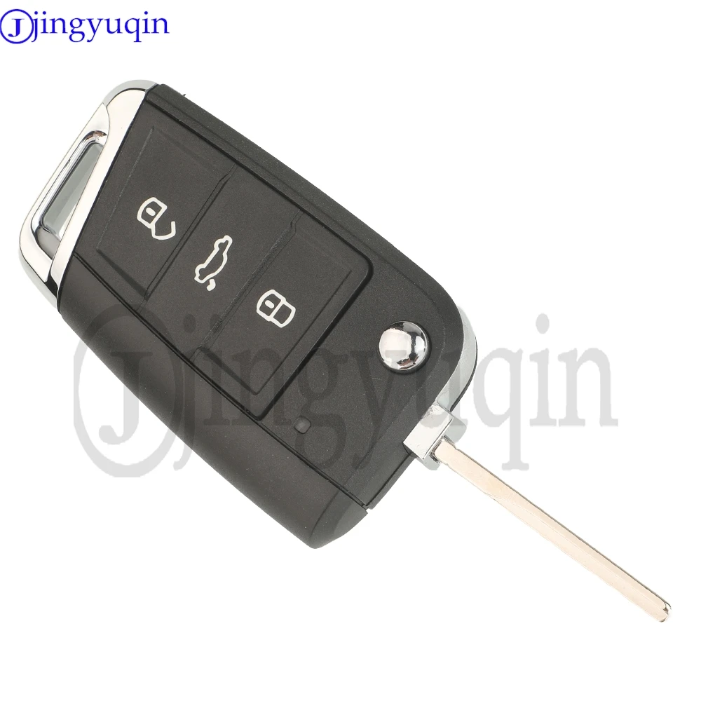 Jingyuqin 2G6959752/2G6959752D MQB49/5C Chip 434Mhz Remote Car Key For VW T-Cross POLO 2017-21 Keyless Entry Go Fob HU162t Blade