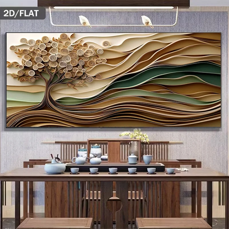 

2D Flat, Frameless Canvas Artwork Abstract Art Wall Poster Printing, for Enhancing Indoor Spaces Such As Bedrooms, Living Rooms
