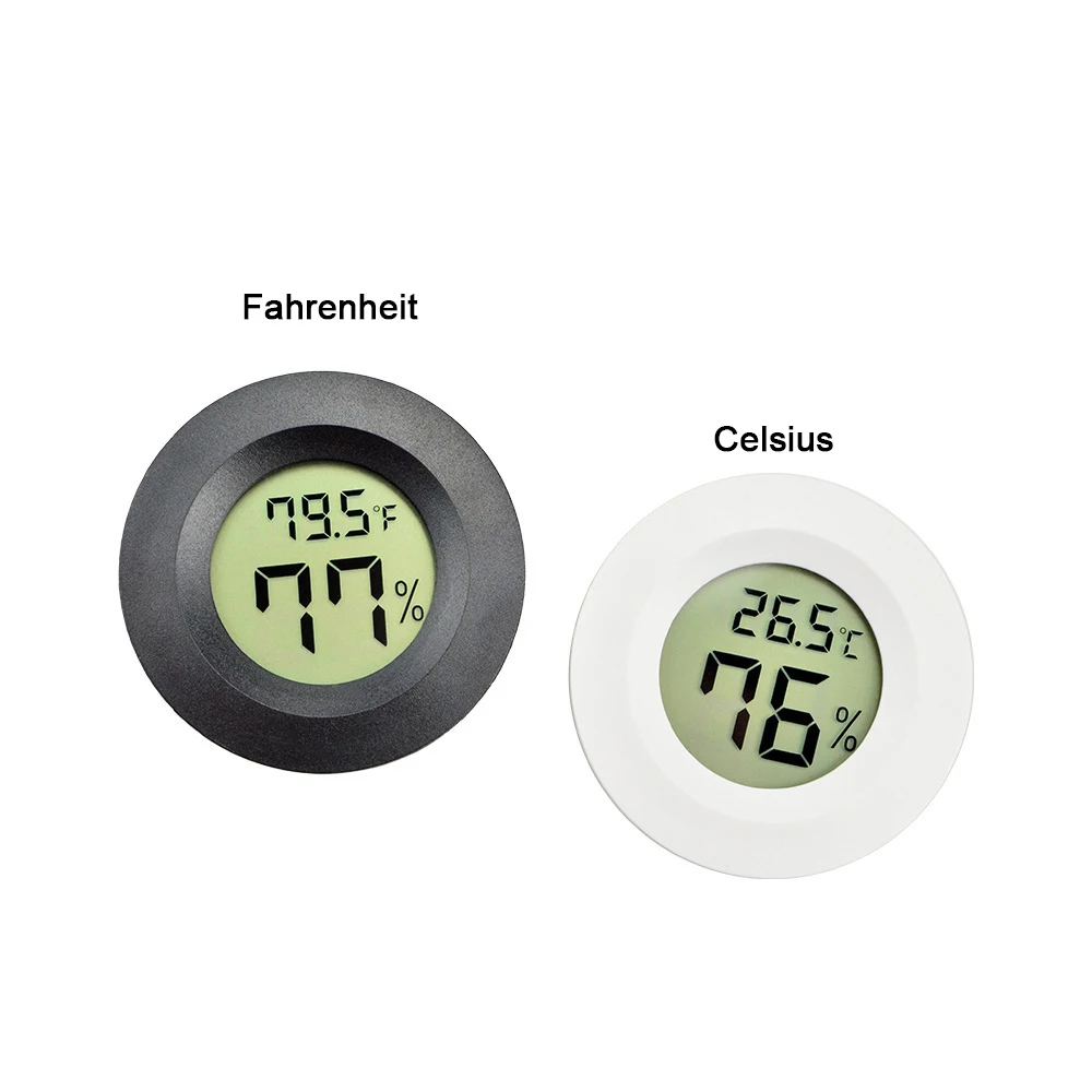 

Mini LCD Digital Thermometer Hygrometer Meter Round Shape LCD Display Reptile Aquarium Temperature Humidity Meter Detector Tool