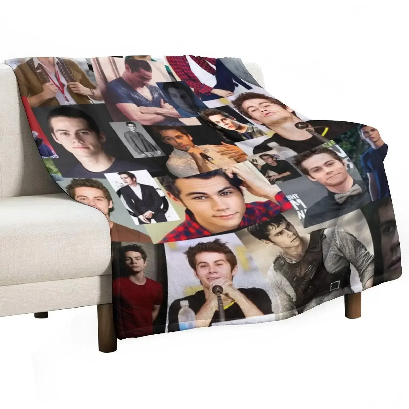 

Dylan Obrien Abstract Rectangular Collage Pattern Throw Blanket wednesday for winter Soft Big Blankets