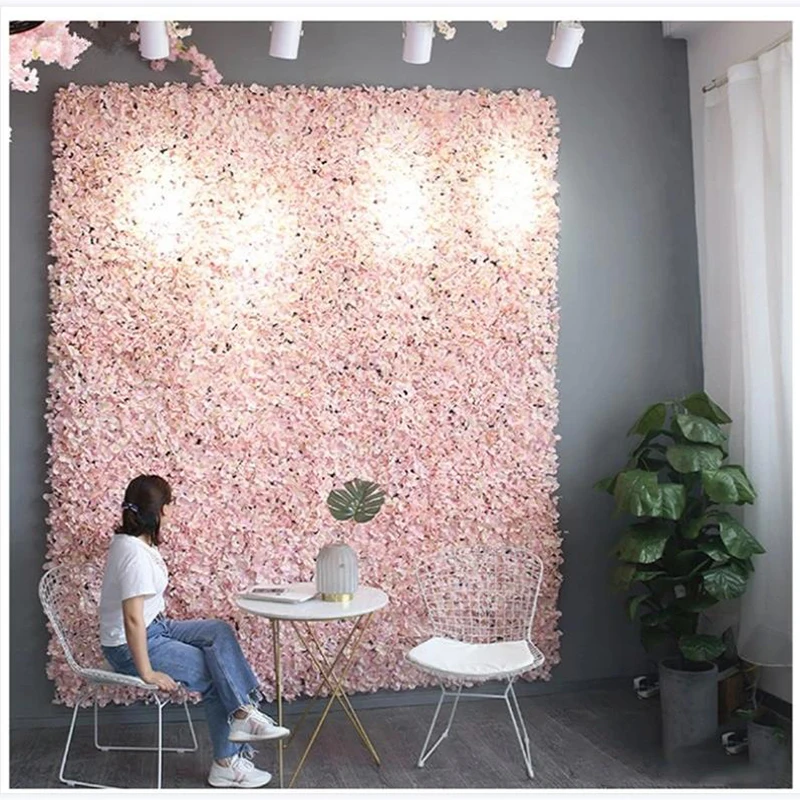 

Hanging Encrypted Fake Hydrangea Wall Single Piece 40*60cm Background Board Suitable For Wedding Party Baby Bridal Shower