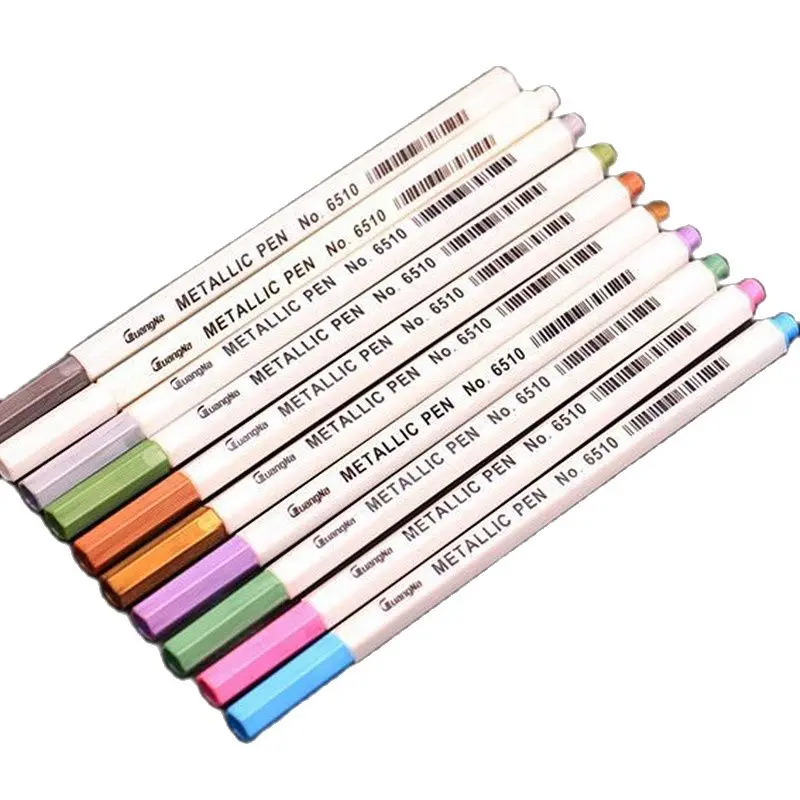 10pcs Metallic Color Marker Pen Waterproof CD Glass Ceramic Painting Tool School Office Supply Stationery Artist Paintbrush