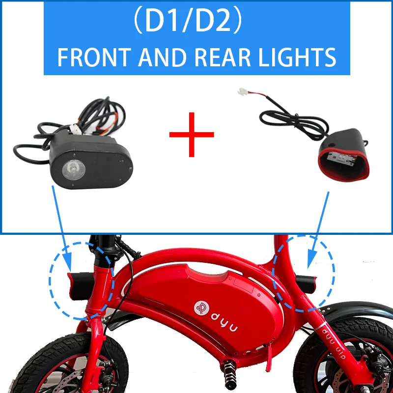 DYU Front Rear Light for DYU Electric Bike D1 D2  D2+ D3 D3+