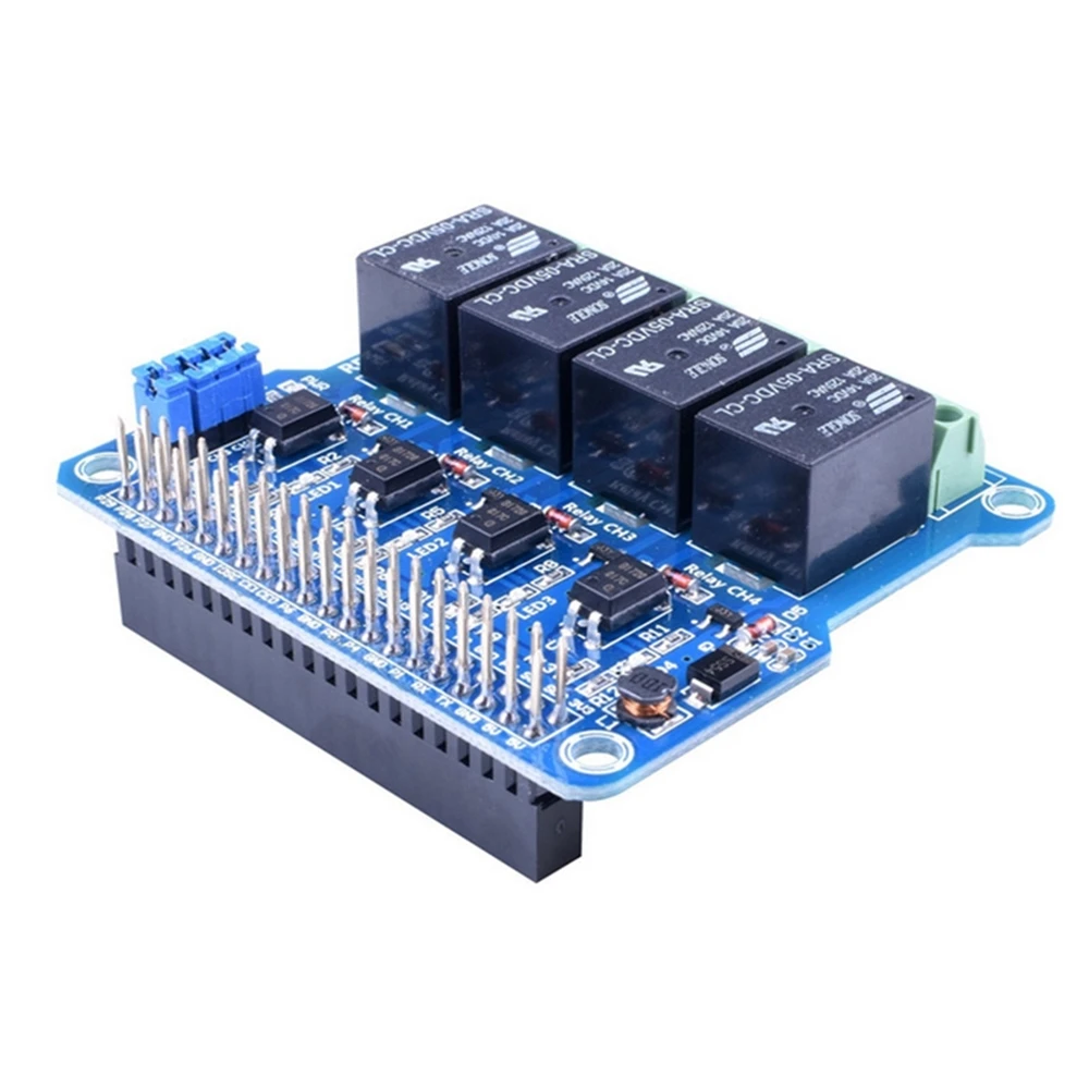 For Raspberry Pi Power Relay Board Expansion Module Shield Supports RPi A+/B+/2 B/3 B for Home Automation Intelligent