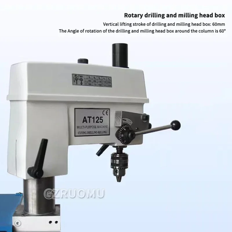 AT125 Household Milling Small Lathe Machine Tool Bench Multifunction Bench Drilling Machine Tool 85 * 60MM Processing Machine