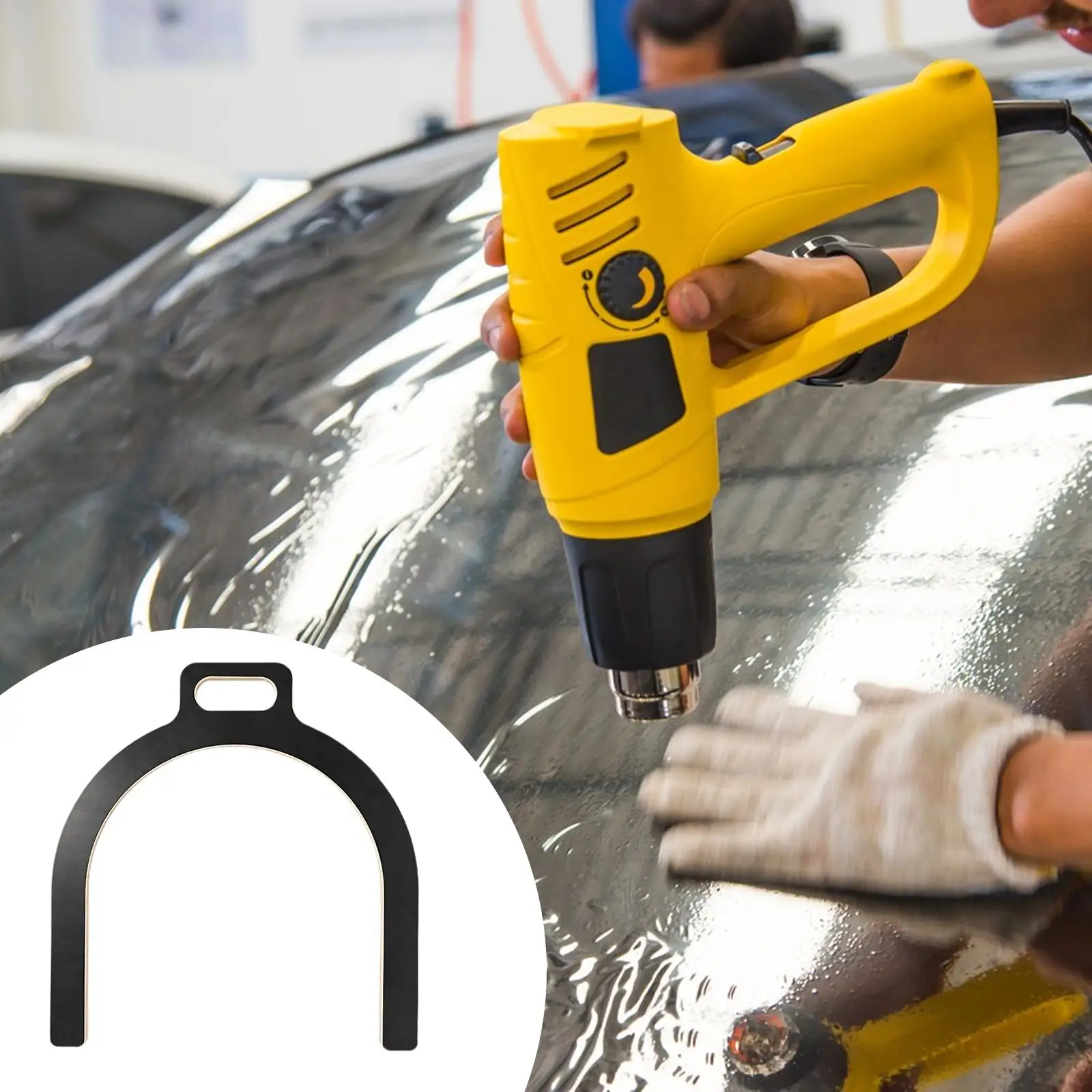 

Инструмент для оклейки виниловой пленкой: U-образный аппликатор-шпатель для оклейки зеркал, деревянный