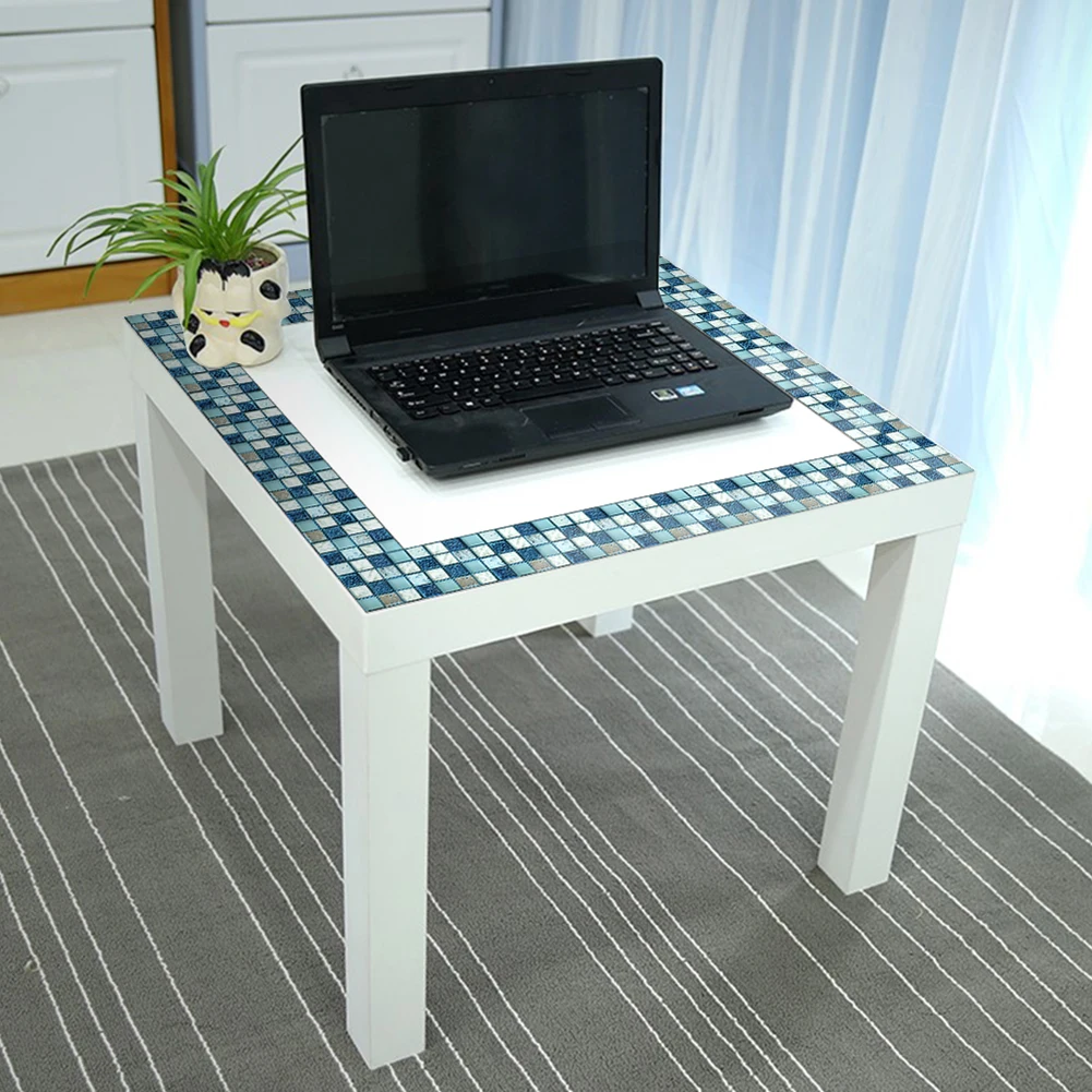 Diy decoração auto-adesivo papel de parede mosaico natural telha à prova dwaterproof água espessamento pvc anti-colisão para crianças segurança