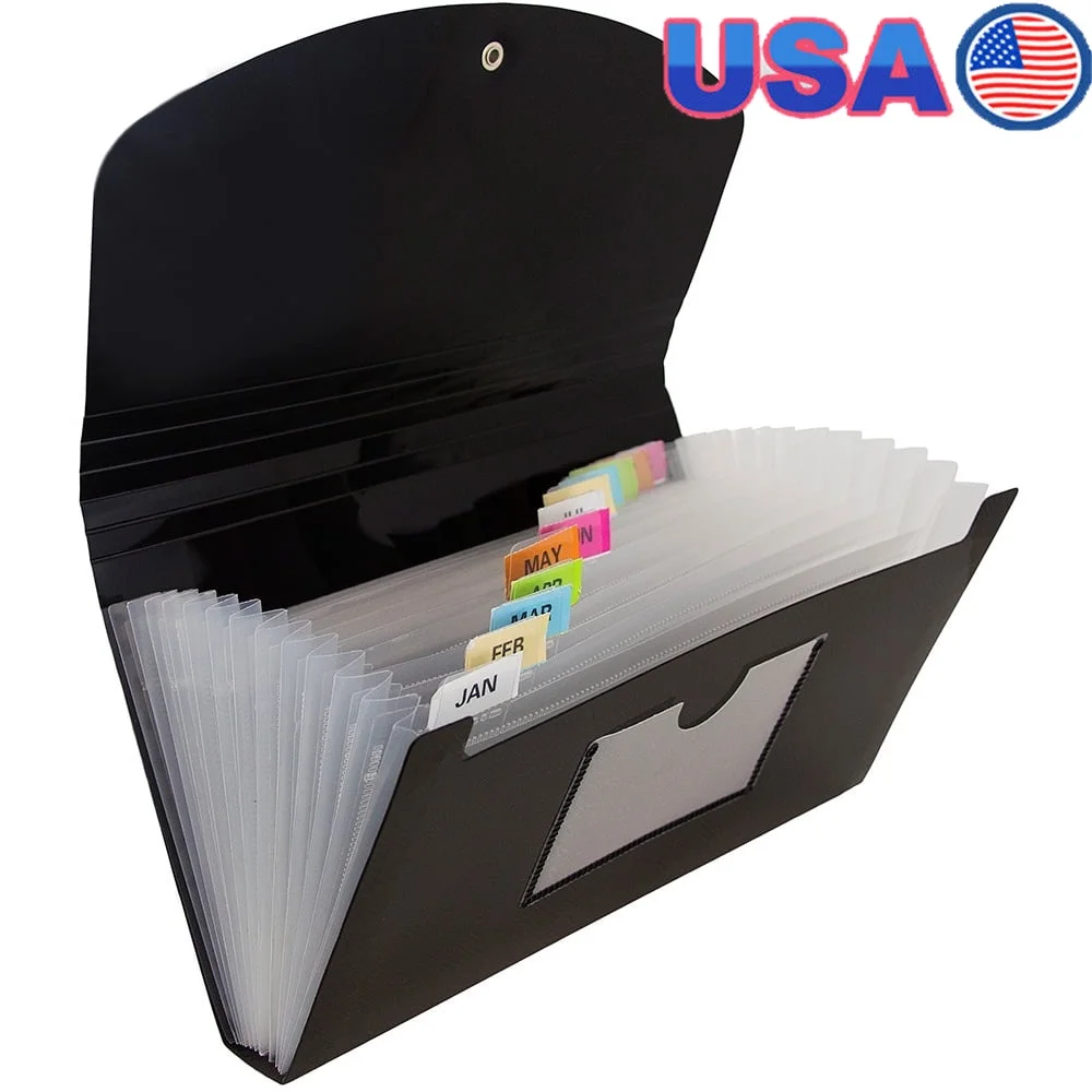 

13-карманный расширяющийся органайзер для файлов, прочная эластичная застежка, держатель для визитных карточек, хранилище документов, 5x10 дюймов, квитанции, записи