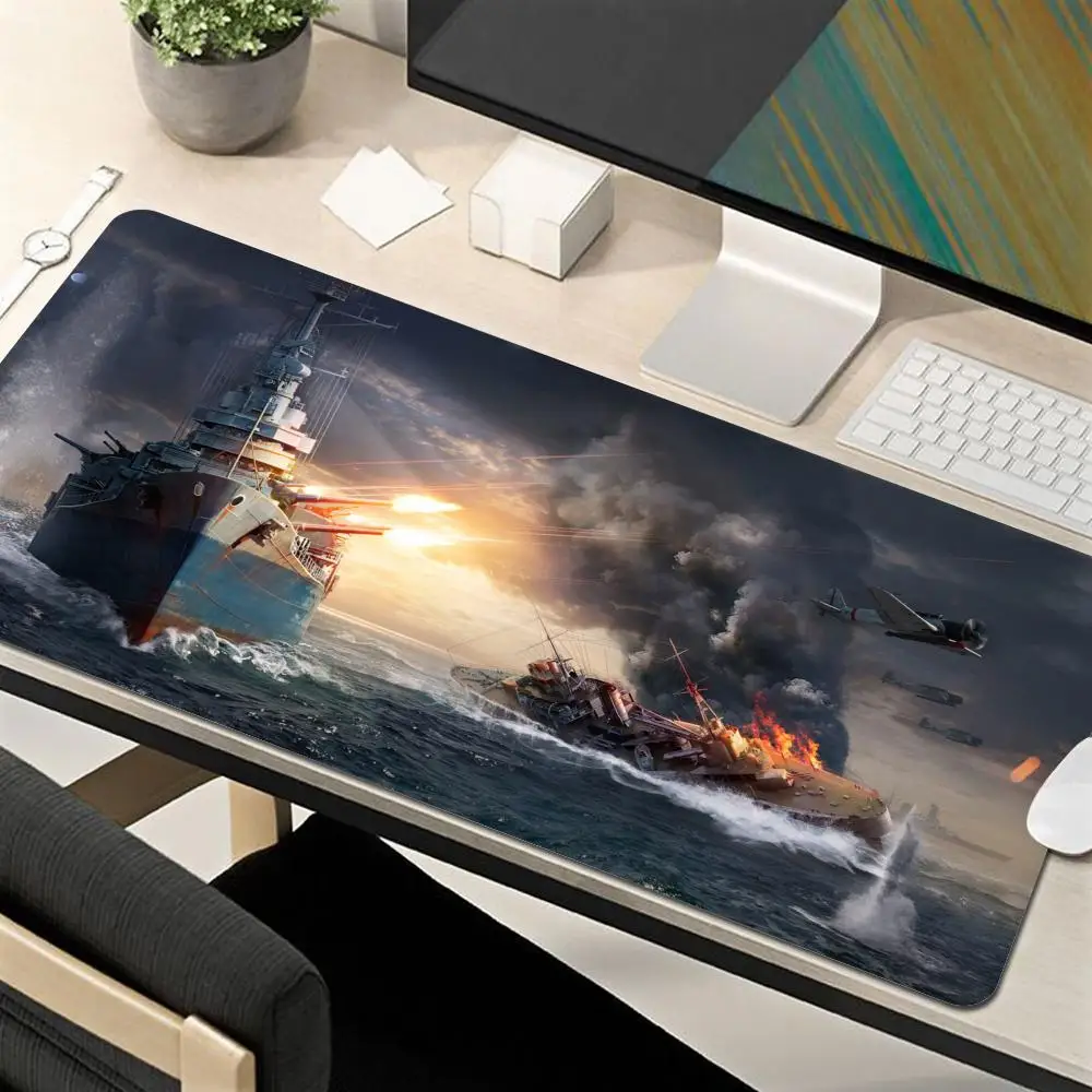 Alfombrilla de ratón de goma HD World of Warships, teclado personalizado, alfombrilla de ratón grande para juegos de ordenador, accesorios para juegos de PC, alfombrilla de escritorio de goma para oficina