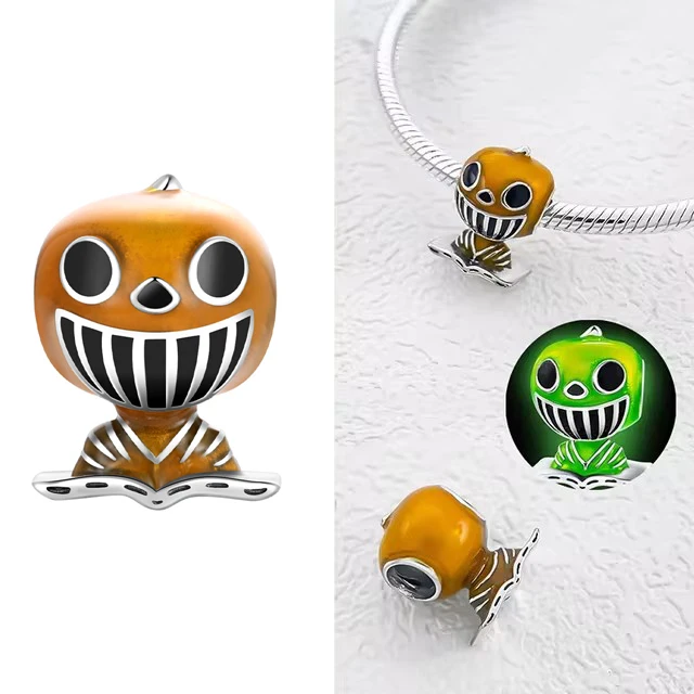 Pumpkin Spider 925 silver Halloween Ghost Witch Skeleton Dangle Charms Beads Fit Bracelet Necklace Keychain Fashion Diy Jewelry