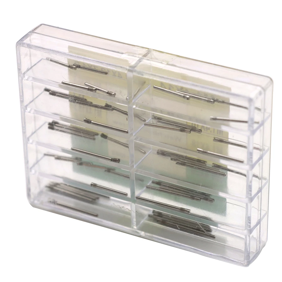 Peças de relógio, parafusos de cabeça plana de pulseira de relógio de aço inoxidável balão azul, parafusos métricos em caixa