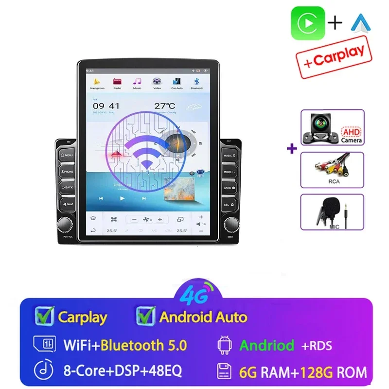 2 Din Android 15 Auto Universele Autoradio multimedia video Speler voor Tesla Type 9.7 inch Stereo Carplay 2din GPS navigatie