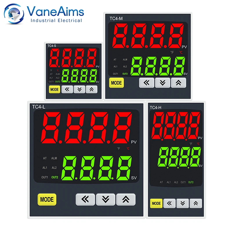 Pengendali temperatur termostat 220vac RTD TC Input TC4S TC4H TC4L TC4M PID tampilan Digital kontrol temperatur termoregulator 1300 ℃