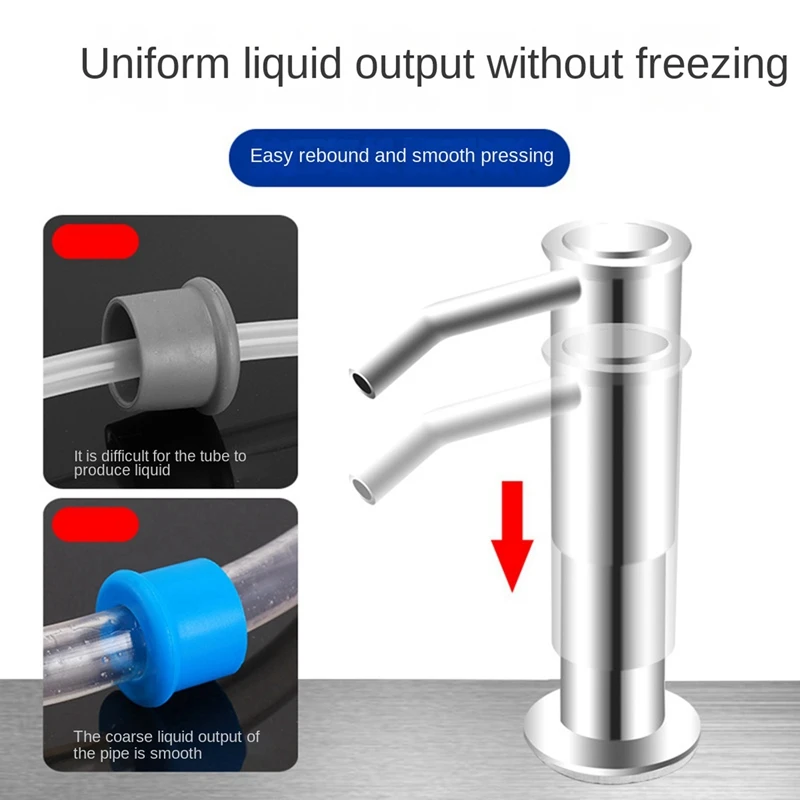 

2X Upgraded Soap Dispenser For Kitchen Sink Brushed Nickel,Stainless Steel Countertop Pump, Built In Sink Soap Dispenser