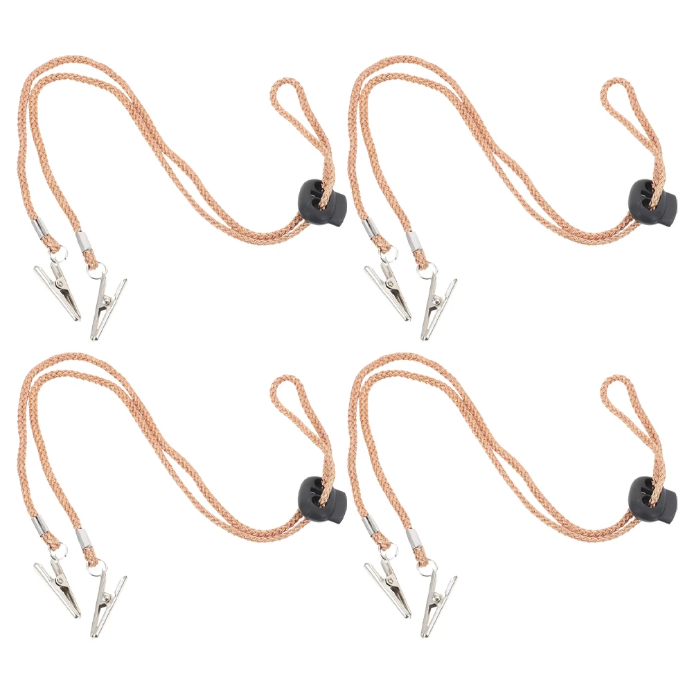 

4pcs Napkin Clips Holder Adjustable Hat Chin Straps Anti-Lost Mask Strap Travel Portable Simple Hat Clip Accessory Windproof