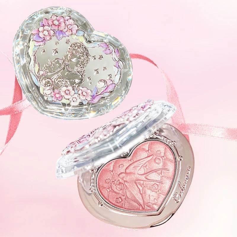 Colorrose Pearl Highlighter & Blush Palette Diamond Sparkle Fine Shimmer Blusher,Face Brightener,Dewy Glass-Skin Glow for Cheeks