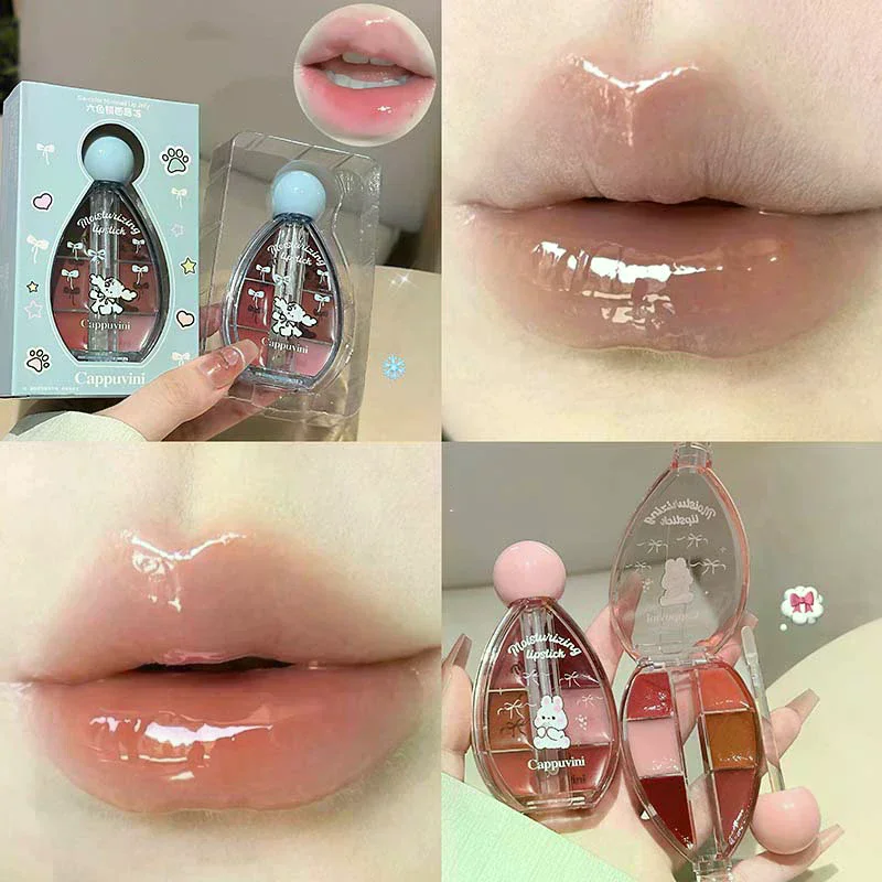 Cappuvini Zes kleuren waterlicht lipgloss Hydraterend Gemakkelijk te kleuren Lipglazuur Make-up Lippenstift Blijvend make-upeffect