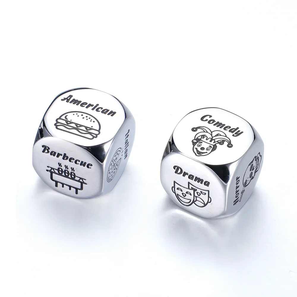 2Pcs Dinner and Movie Decider Dice Date Night Prediction Decisions Dices For Boyfriend Girlfriend Birthday Valentine's Day Gifts