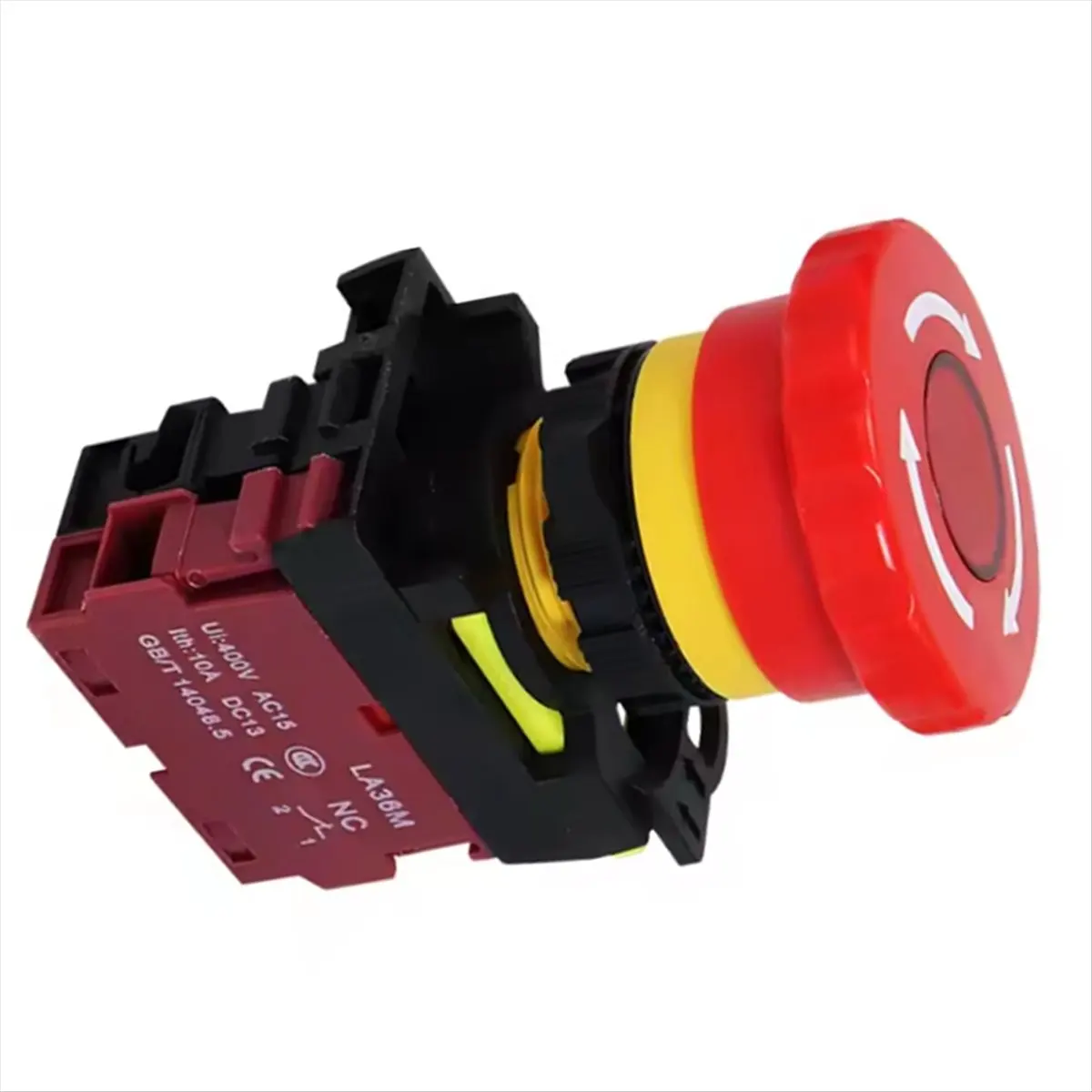 Best of 2026 22mm LA36M Emergency Stop Switch Lockable Push Button 1NC Red Mushroom Head E-Stop Switches on Off VaneAims