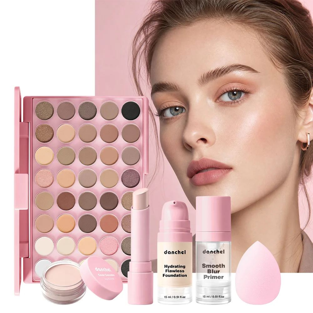 6pcs 6pcs Multi-purpose Palette Foundation Primer Concealer Stick Makeup Sponge for Beginner Complete Women Cosmetic Starter Set